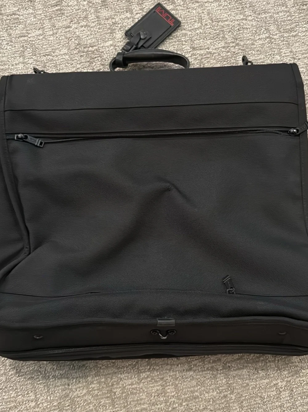Tumi Black Foldable Garment Bag with Front Pockets